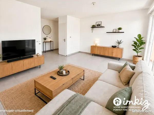 T3 de 60m² - garage, balcon, 2018 - Clé en main