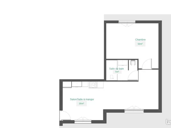 Appartement T2 entièrement à rénover - 47m2- Granville quartier Jean-Jaurès