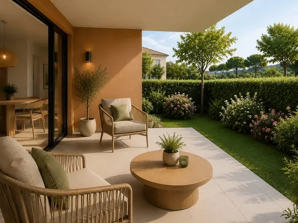 Aix-en-Provence : T2 neuf avec terrasse et jardin dans un cadre verdoyant