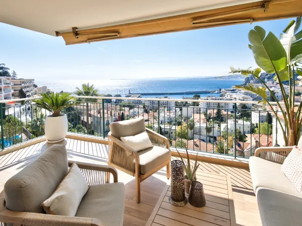 NICE MONT BORON - PORT - APPARTEMENT 3 PIECES DE 85M² A VENDRE - TERRASSE - VUE MER PANORAMIQUE - EN