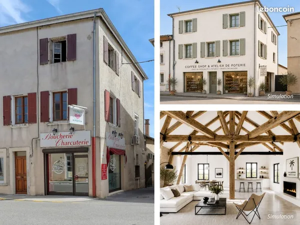 À vendre - Immeuble de caractère à rénover - 370 m² sur un terrain de 600 m² - Anneyron