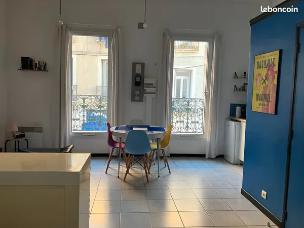 Studio meublé 28 m² avec balcon - sète centre / révolution