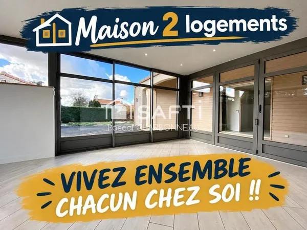 PLAIN PIEDS 3-4 chambres avec VERANDA 2 logements dans sous le meme toit 2 Garages