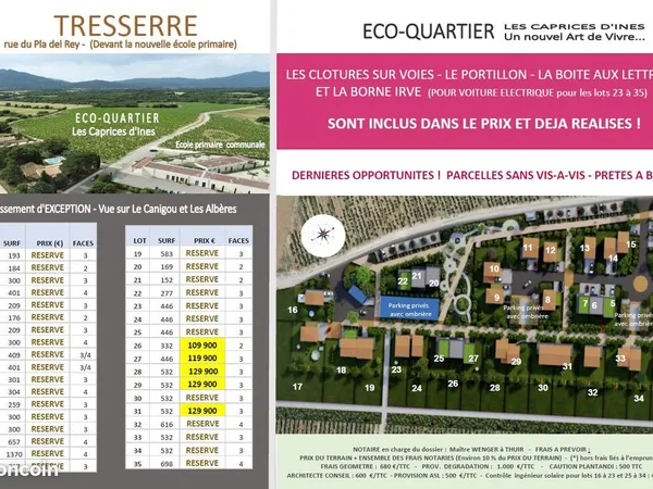 Parcelles avec vue sur LES ALBERES SANS VIS A VIS