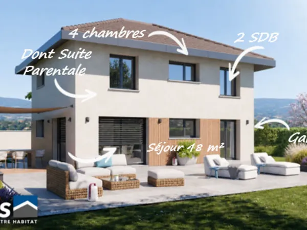 ST GENIS POUILLY (Secteur Flies) - Terrain 542 m² + Maison ARTIS 130 m² avec Garage