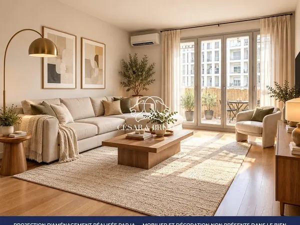 Appartement T3 Lyon 8 Jet d'Eau - 74 m², 2 balcons, parking