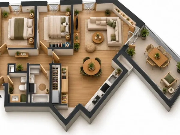 Appartement 3 pièces 69 m²
