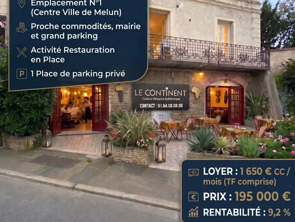 MELUN CENTRE - Local Commercial Loué 62m² - Rentabilité 9,2% - Loyer 1 650 CC