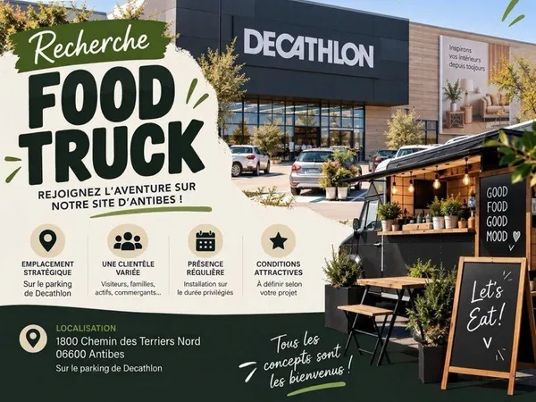 Emplacement Food Truck - Parking Decathlon (Antibes 06)