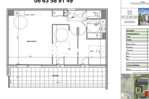 Appartement 3 pièces 64 m²