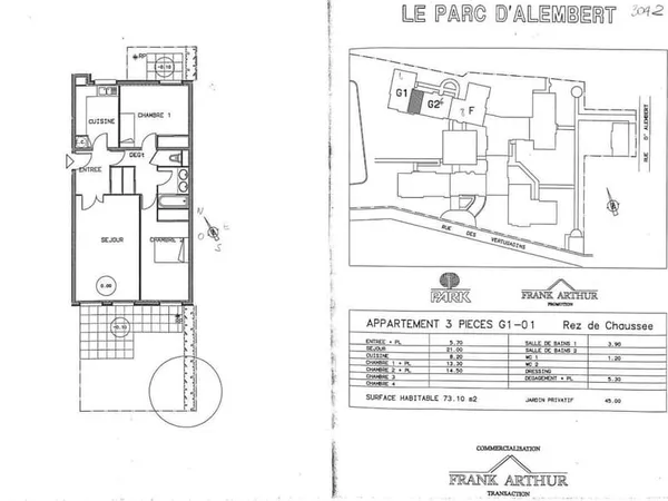 Appartement 3 pièces 73 m²