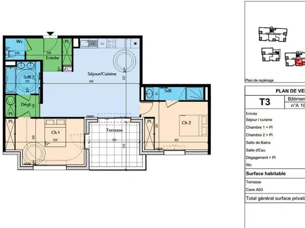 Appartement 3 pièces 77 m²