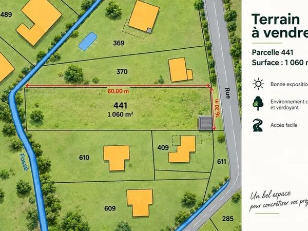 Cazedarnes - Terrain à construire 1 060 m²