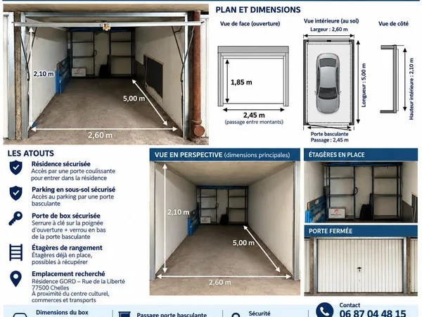 GARAGE FERMÉ À VENDRE rue de la liberté CHELLES 77500