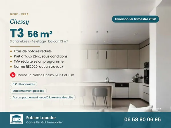 Appartement 3 pièces 56 m²