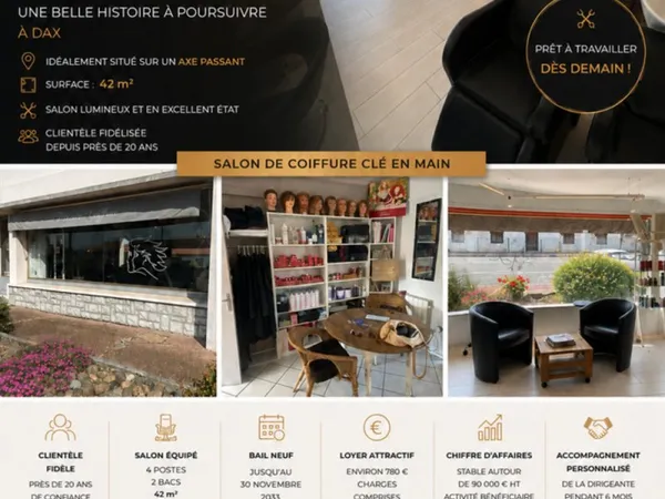 FOND DE COMMERCE SALON DE COIFFURE, UNE OPPORTUNITÉ À DAX