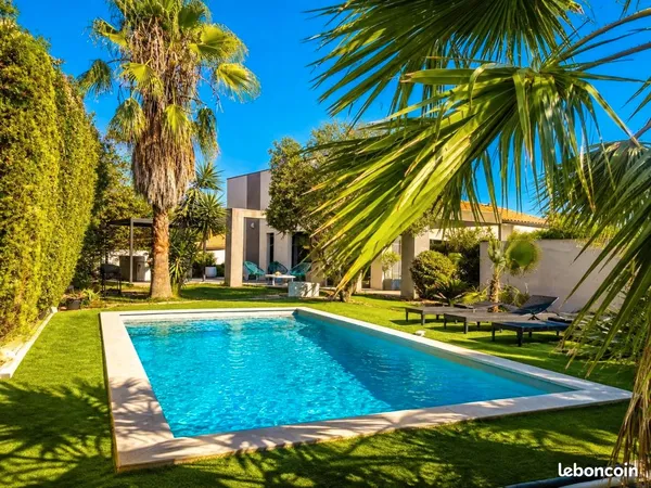 Villa contemporaine 150 m², Piscine, Spa, 4 chambres, Sérignan
