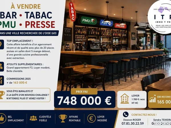 Bar, tabac 120 m² Beauvais
