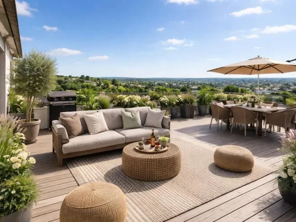 5 PIECES AU DERNIER ETAGE AVEC GRANDE TERRASSE