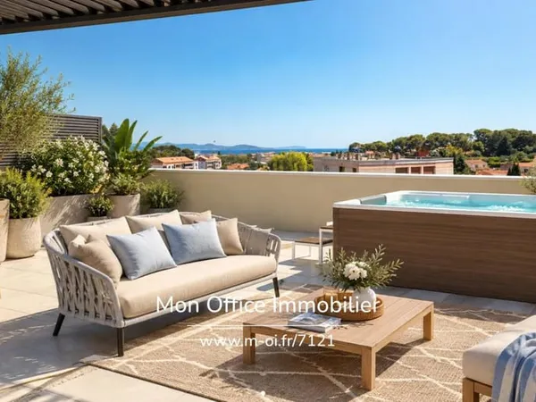 Référence : 7121-MTR - T4 Terrasse, Jacuzzi, Vue Mer, Pergola Bioclimatique, 2 places de Parking