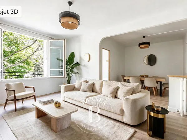 Buttes Chaumont - appartement traversant - vue dégagée parc - 3 chambres - Usage mixte.