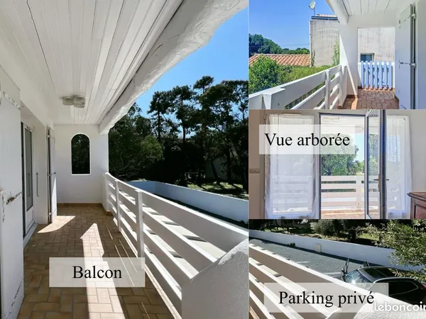Appartement T3 avec balcon et jardin proche de la plage