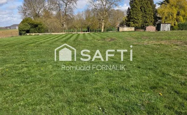 Terrain 1055 m² plein O/SO, 23 m façade