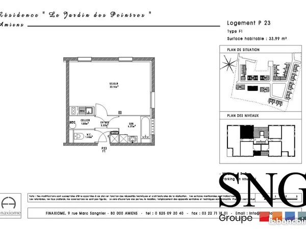 Appartement 1 pièce 34 m²