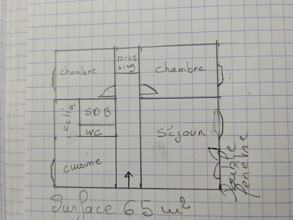 Vends appartement - 65m²