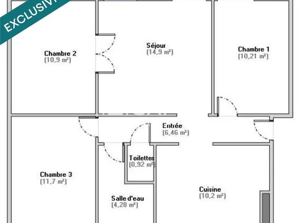 Double séjour, 2 chambres, faibles charges, calme