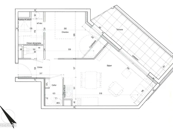 Location d'un T2 de 42m2 à l'année