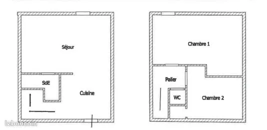 Clery st André, loue apprt 2 chambres duplex ,53 m²