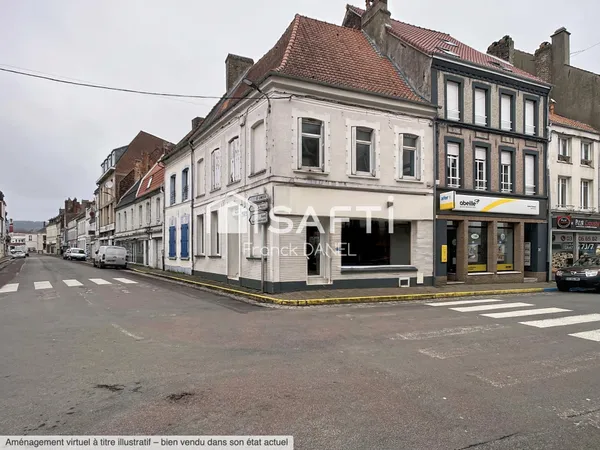 Immeuble composé d'un local commercial et un appartement à Hesdin