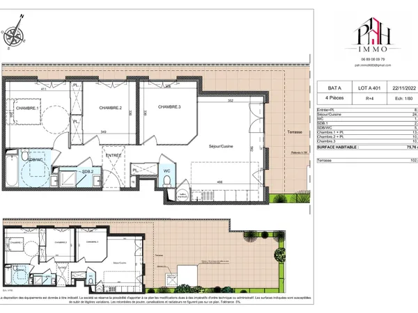 Auribeau-sur-Siagne – Dernier étage, 4 pièces et terrasse de 102,07 m²