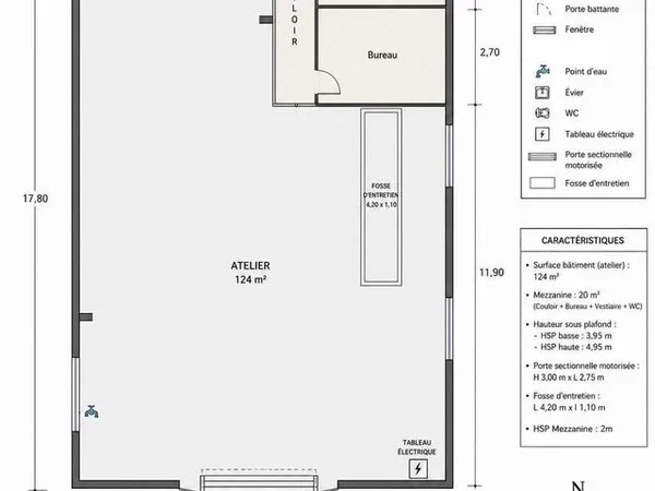 À louer Atelier / local d'activité de 140 m²