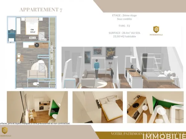 Appartement 2 pièces 24 m²