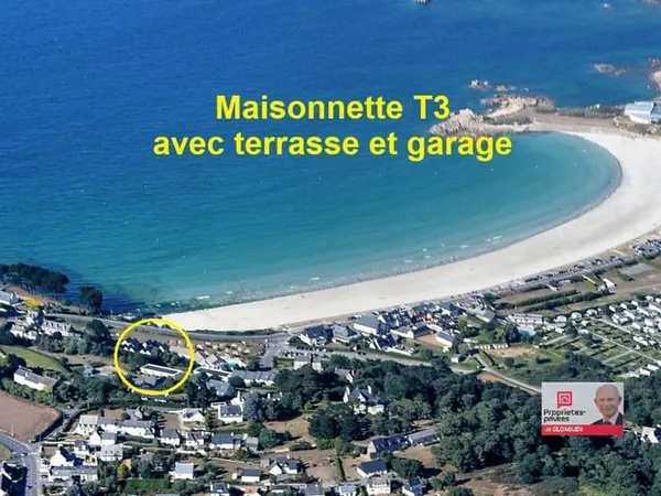 Maisonnette T3, garage, vue mer et plage à pied