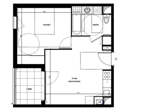 Appartement 2 pièces 40 m²