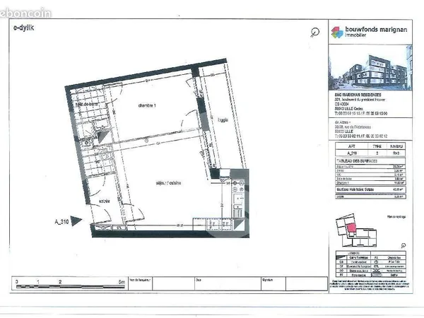 Appartement 2 pièces 42 m²