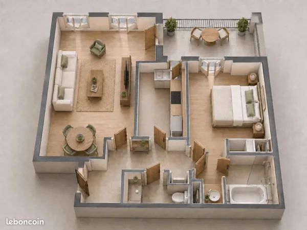 Appartement 2 pièces 50 m²