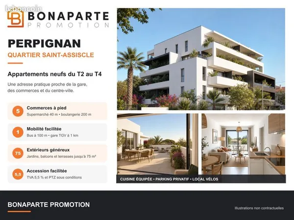 Appartement - 2 pièces - Perpignan - Neuf st assicle