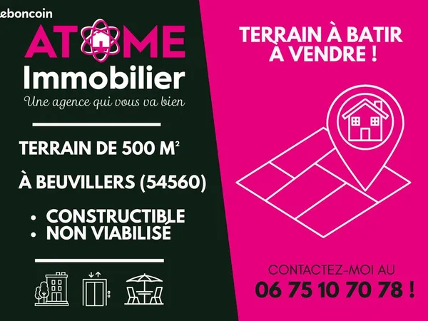 Terrain 500 m² Beuvillers