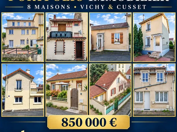 Investissement locatif - Portefeuille de 8 maisons - Vichy / Cusset - Rendement immédiat - Vente glo