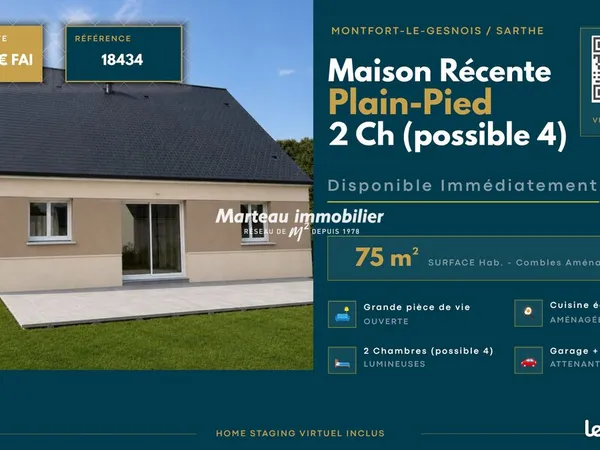 Maison 3 pièces 75 m²