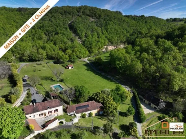 Propriété en pierre 336m², piscine, gîte, chambres d'hôtes et 20 hectares de terrain