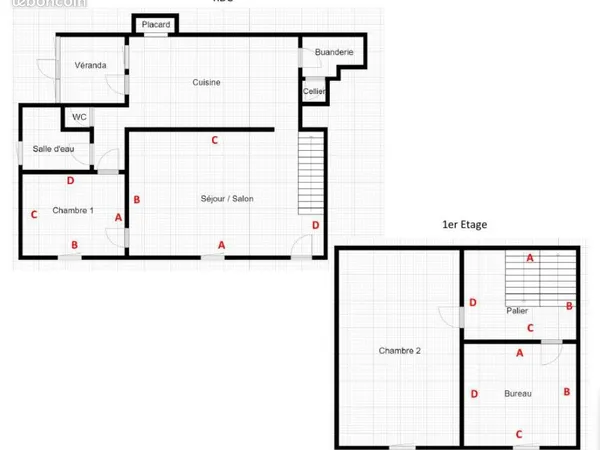 Maison mitoyenne T4 (107 m²) avec grand jardin (700 m²), véranda & garage — Quédillac (Gare à pied)