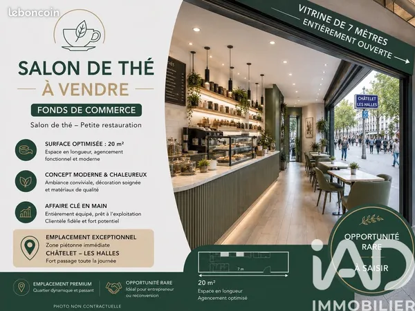 Salon de thé 20 m² Paris