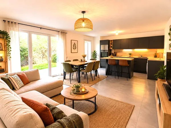 Appartement T3 en rez-de-jardon de 66.61 m2 hab. 69630 CHAPO