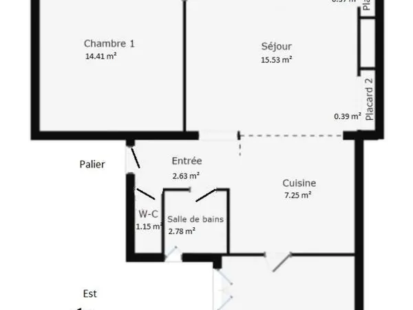 Appartement 3 pièces 55 m²