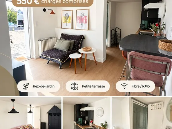 Studio meublé 27 m² - Redon - 550 charges comprises
